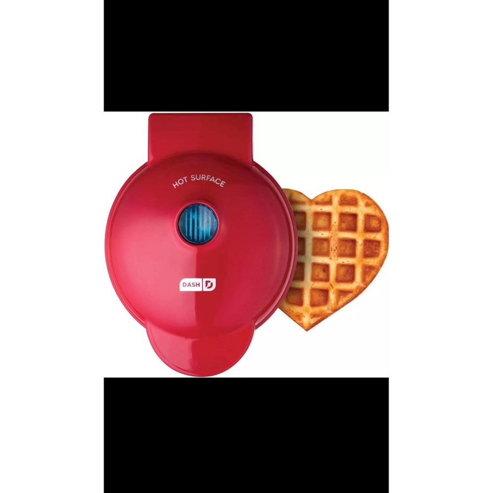 DASH Mini Waffle Maker Machine for‎ Individuals, Paninis, 4 Inch, Red Heart - Picture 14 of 14